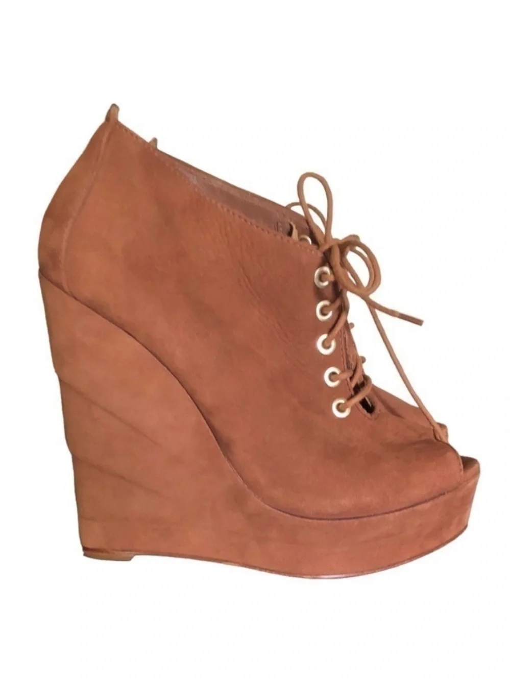 DVF Diane von Furstenberg Payton Suede Platform Wedge Booties 7.5 Designer